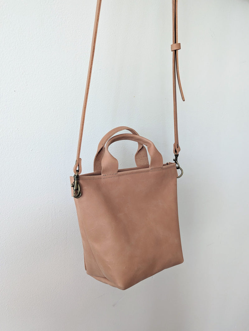 Small Bucket Bag  -Natural Veg Tan Leather