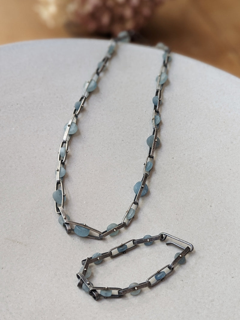 Heather Guidero boston boutique oxidized sterling silver aquamarine necklace boston gift shop