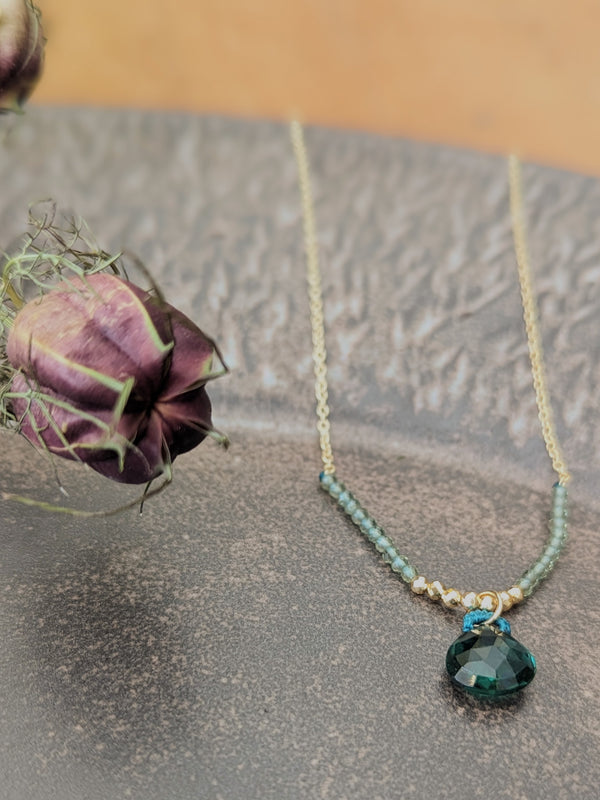  Indigolite Drop necklace danielle welmond jewelry store boston small business gift shop sowa boutique