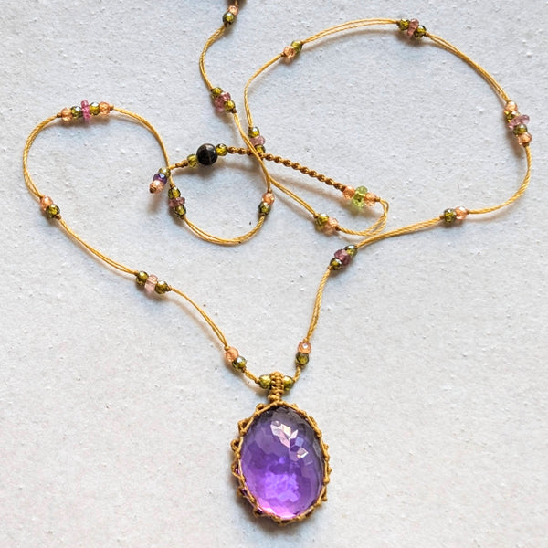 Tibetan Necklace - Purple Amethyste