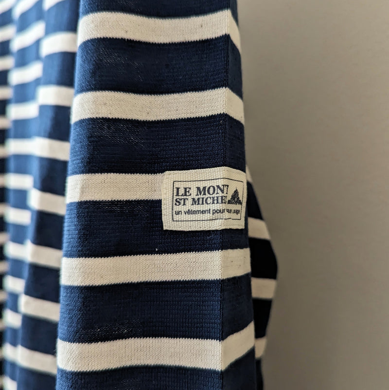 Le Mont Saint Michel French navy mens Breton striped cotton Thurin Long Sleeve T-shirt mariniere top Sowa Boston gift shop fashion boutique store