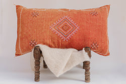 Vintage Saharan Sabra Silk Pillows - Large Rectangle (Carnelian)