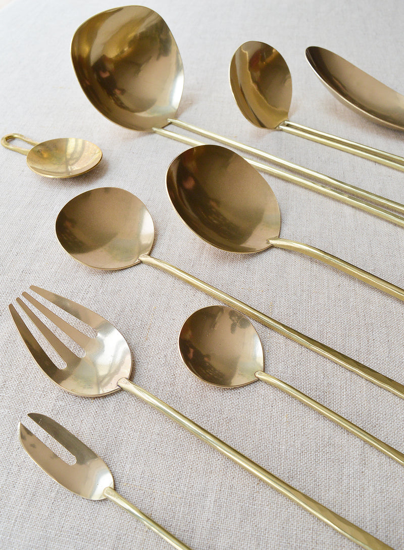 Japanese brass dinner fork dessert fork  Hand forged in Japan Lue