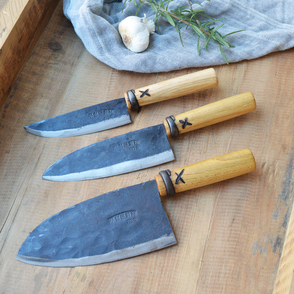 Master Shin Korean Knife made of carbon steel repurposed from railroad tracks. Kitchen knife, vegetable knife, sashimi knife, chef's knife. Korean Kitchen Knives in Boston. SoWA boutique