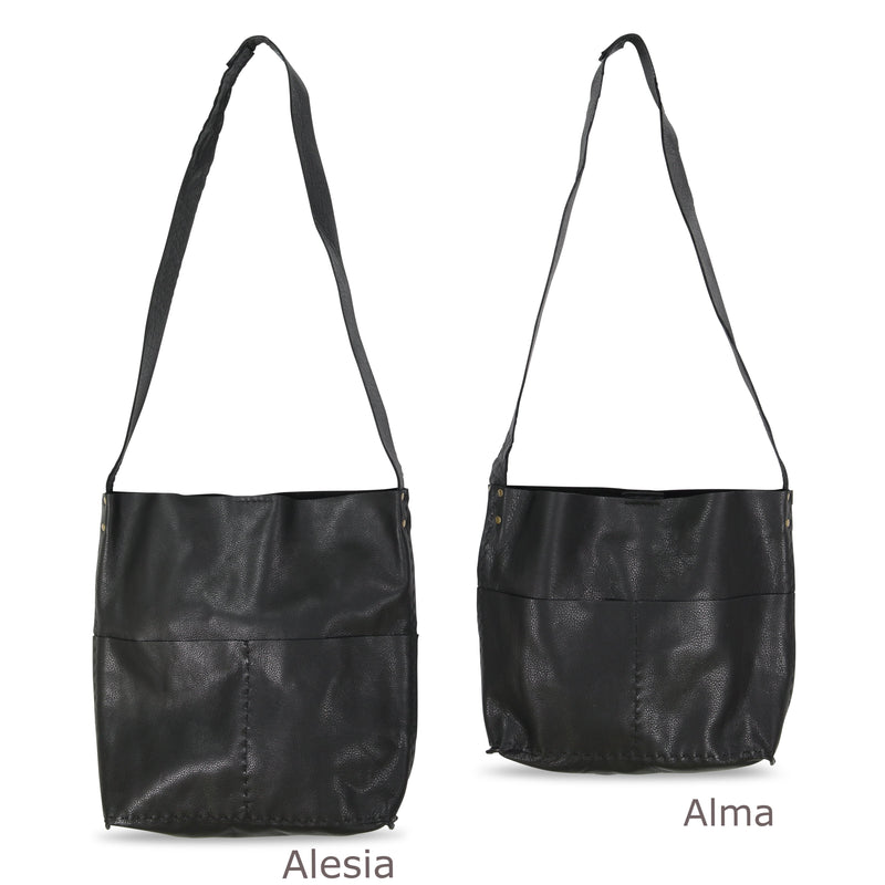 Alma or Alesia - Crossbody Messenger Bag - Black - Price from