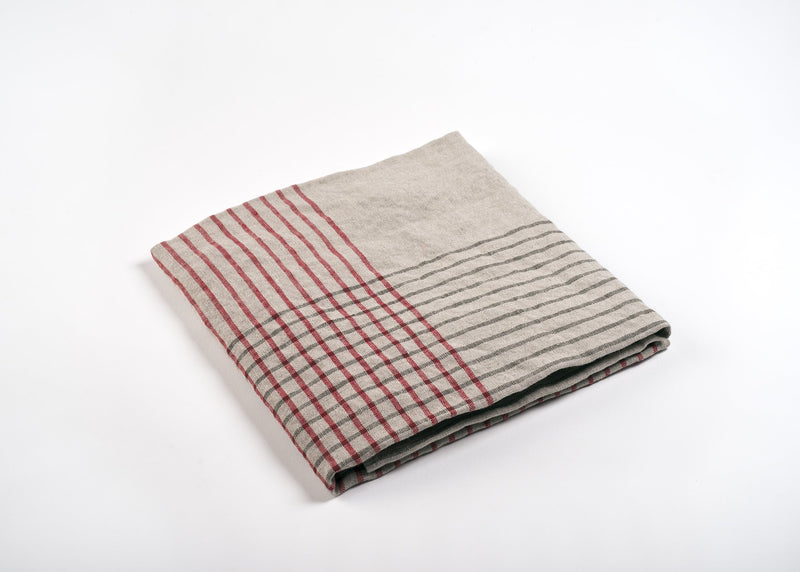 100% Linen Tea Towel - Grid