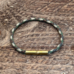 Unisex Braided Waxed Canvas Bracelet | Camo