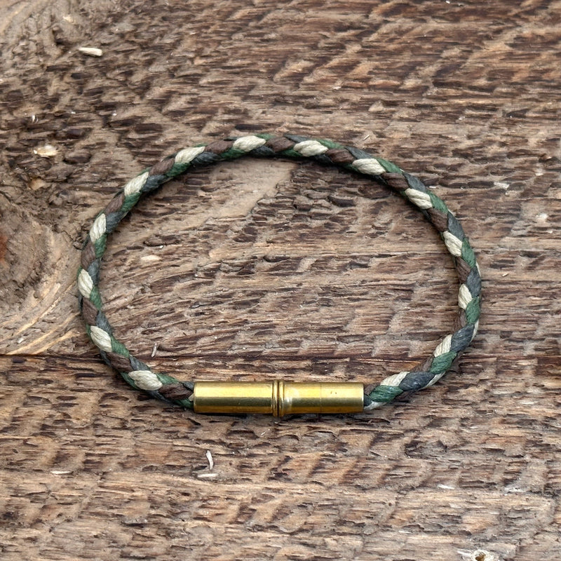 Unisex Braided Waxed Canvas Bracelet | Camo