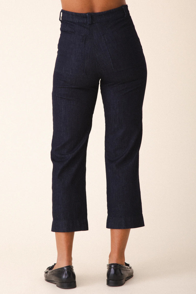 Prairie Underground Denim Boiler Pant indigo cotton twill jeans made in USA made in Seattle shop Boston sowa gift store women's fashion boutique
