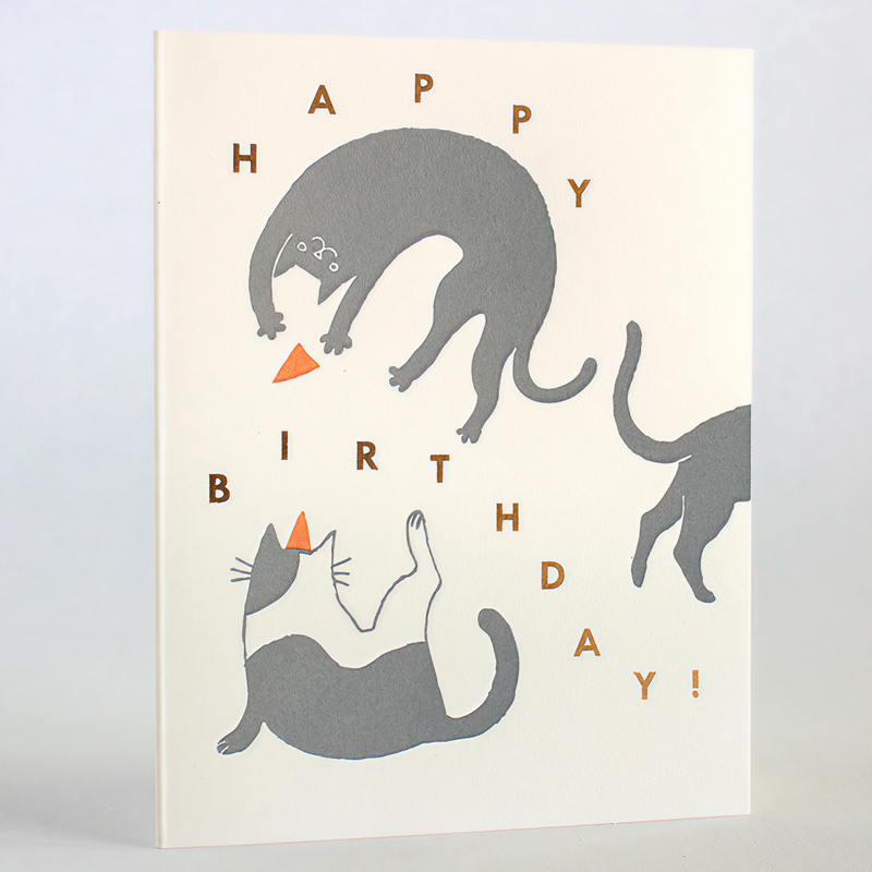 Happy Birthday Cats Greeting Card