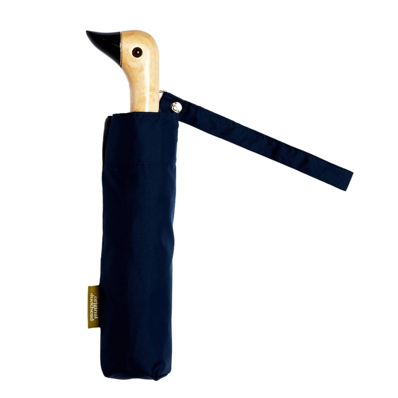 Navy Compact Wind Resistant Duckhead Umbrella