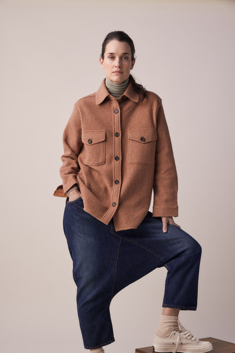 Amente shirt jacket Sustainable fashion apparel shop Boston boutique store
