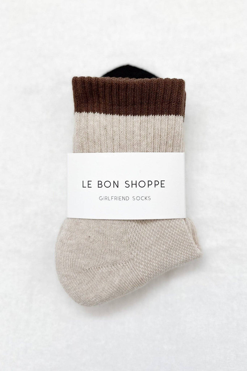 Le Bon Shoppe Color Block Girlfriend Socks LBlack Coffee