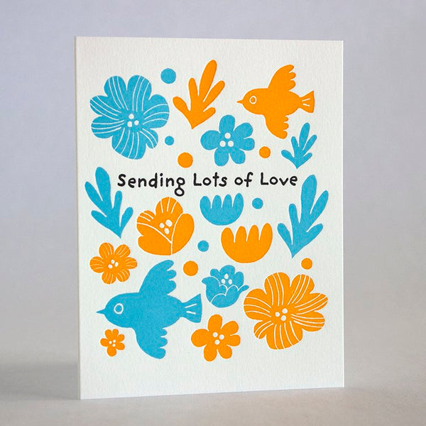 Fugu Fugu Letterpress Greeting Card notecard Boston Gift Shop Sowa Gift Store Independent Boutique thinking of you illustrated birds sympathy 
