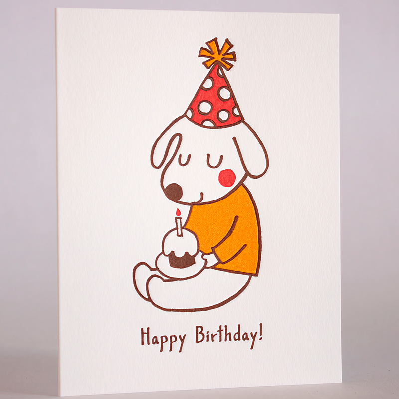 Birthday Hat Dog Greeting Card