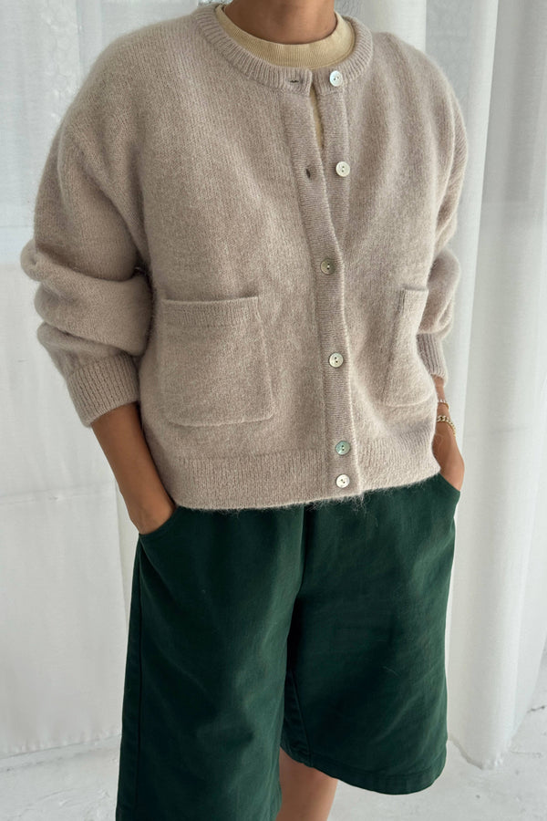Le Bon Amélie Alpaca Cardigan - Smoke