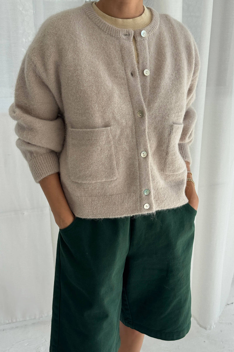 Le Bon Amélie Alpaca Cardigan - Smoke