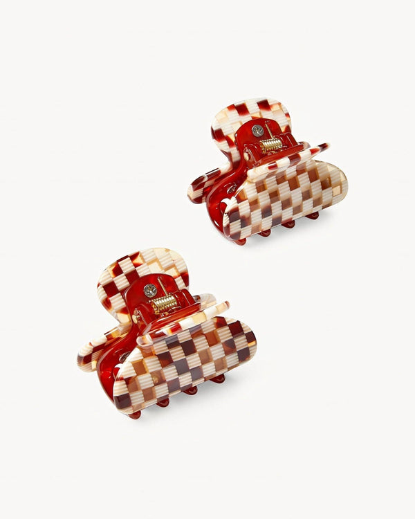 Twin Heirloom Claws in Tortoise Checker