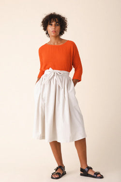 Prairie Underground Cotton muslin structured interval wrap skirt midi knee lenth made in USA made in Seattle Washington shop Boston sowa gift store women's fashion boutique 