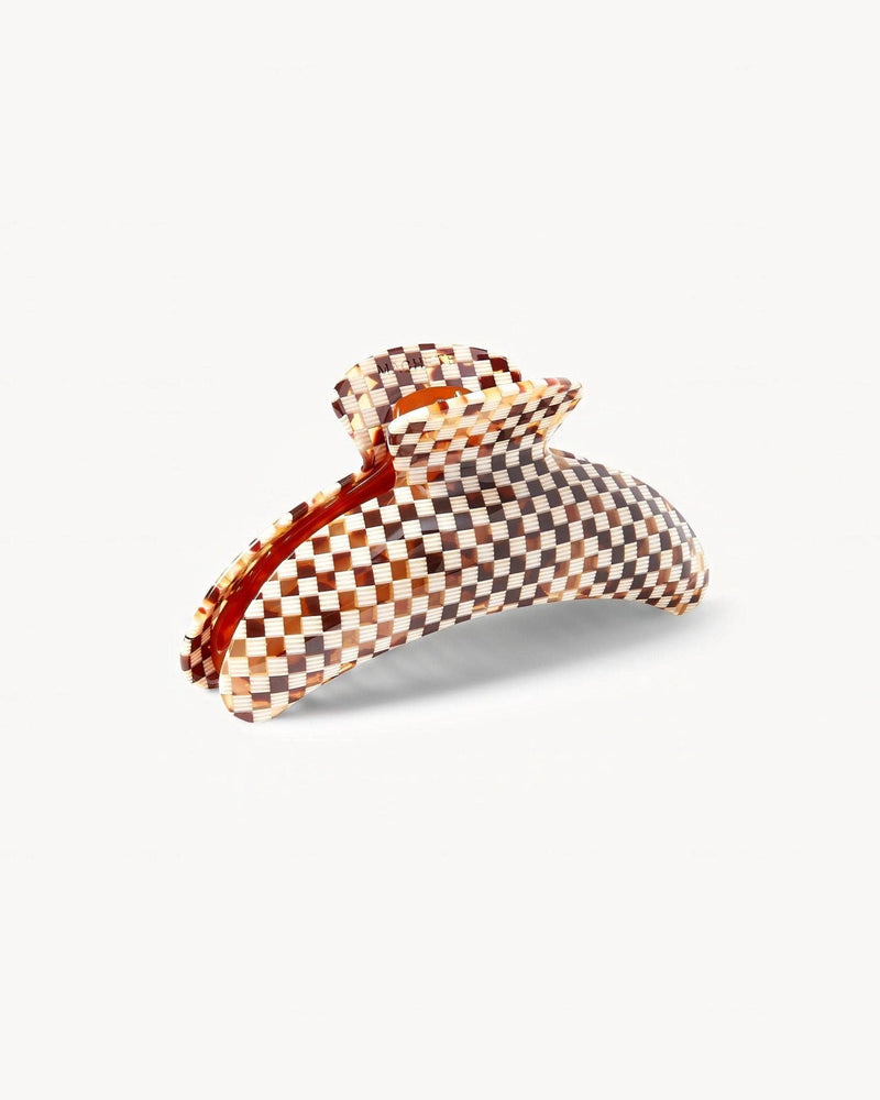 Jumbo Heirloom Claw in Tortoise Checker