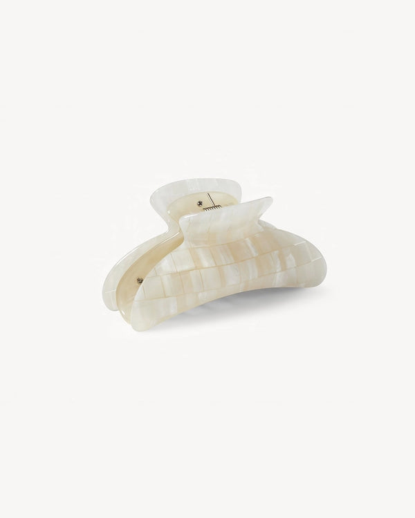 Machete Grande large hair claw clip white shell Italian acetate Made in Italy boutique boston sowa gift shop

