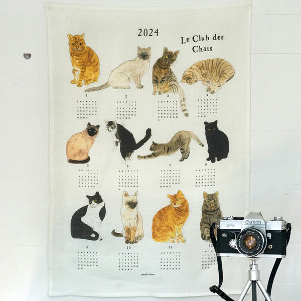 Fog Linen 2024 Cats linen calendar. Shop Boston SOWA