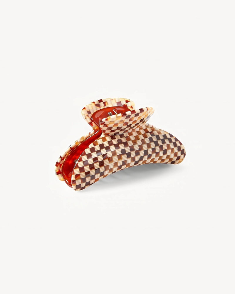 Grande Heirloom Claw in Tortoise Checker