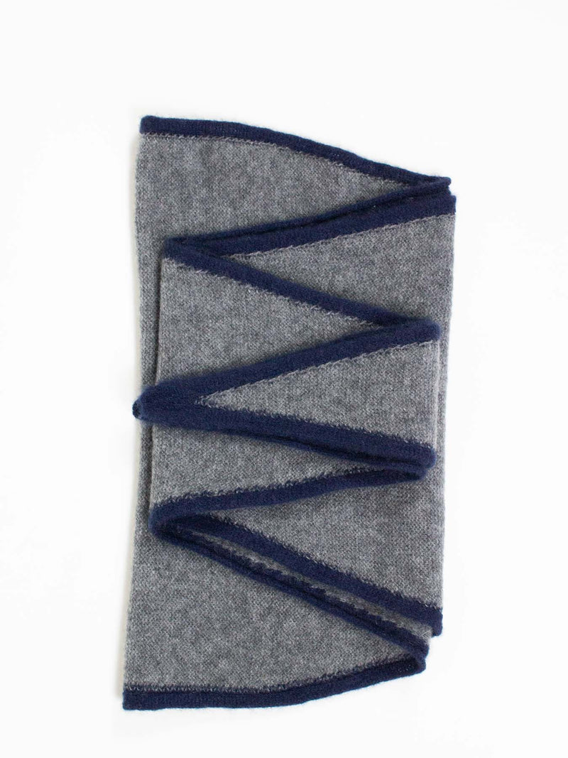 Gray and Navy blue spindle shaped scarf