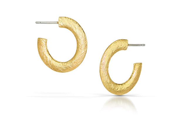 Heather Guidero boston boutique carved 18k gold vermeil sterling silver hoops earrings gift shop jewelry store sowa Handmade texture