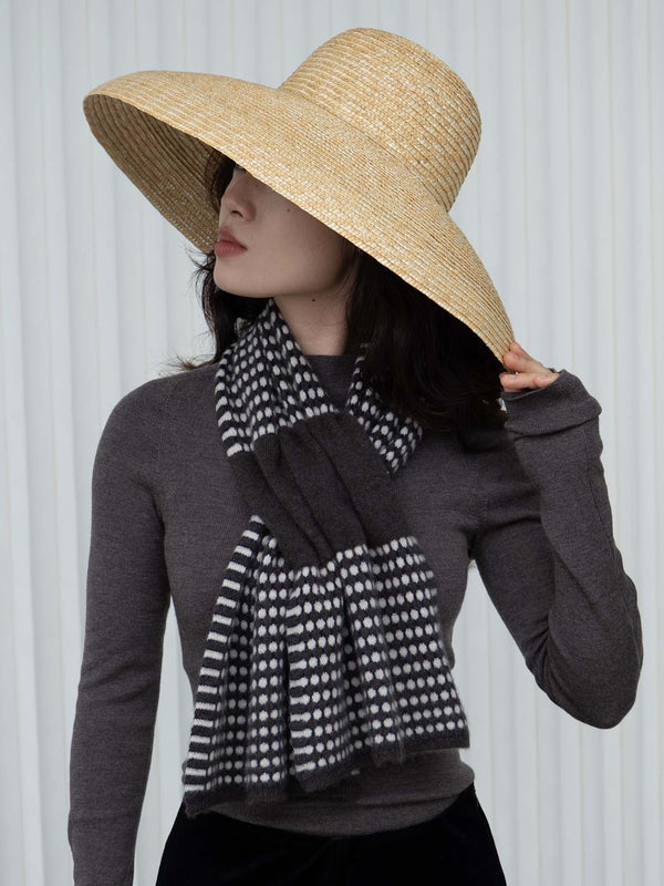 Dot Cashmere Pull Through Scarf - Cacao