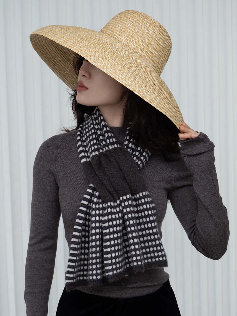 Dot Cashmere Pull Through Scarf - Cacao