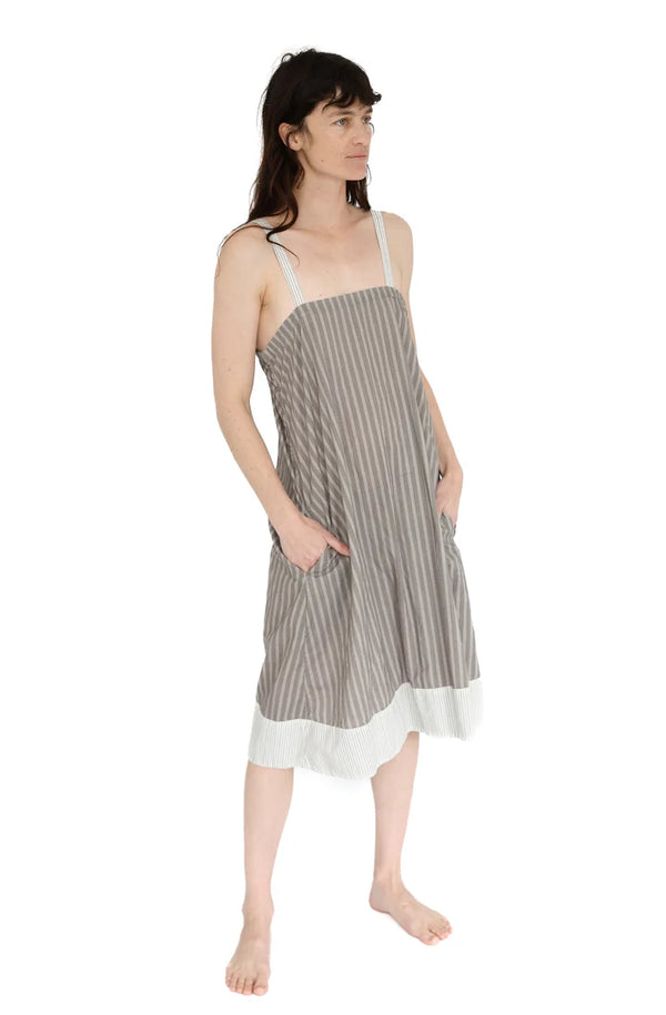 Woman wearing a striped dress on a white background

Domi slip dress nightgown organic cotton pjs pajamas sleepwear loungewear shop boston sowa boutique store gift