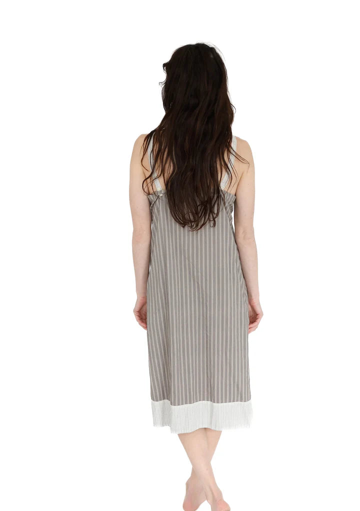 Woman wearing a striped dress on a white background

Domi slip dress nightgown organic cotton pjs pajamas sleepwear loungewear shop boston sowa boutique store gift