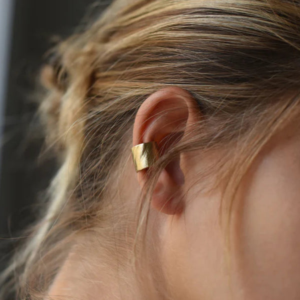 864 Design Brass ear cuff earring minimalist simple shop boston jewelry sowa small business gift shop