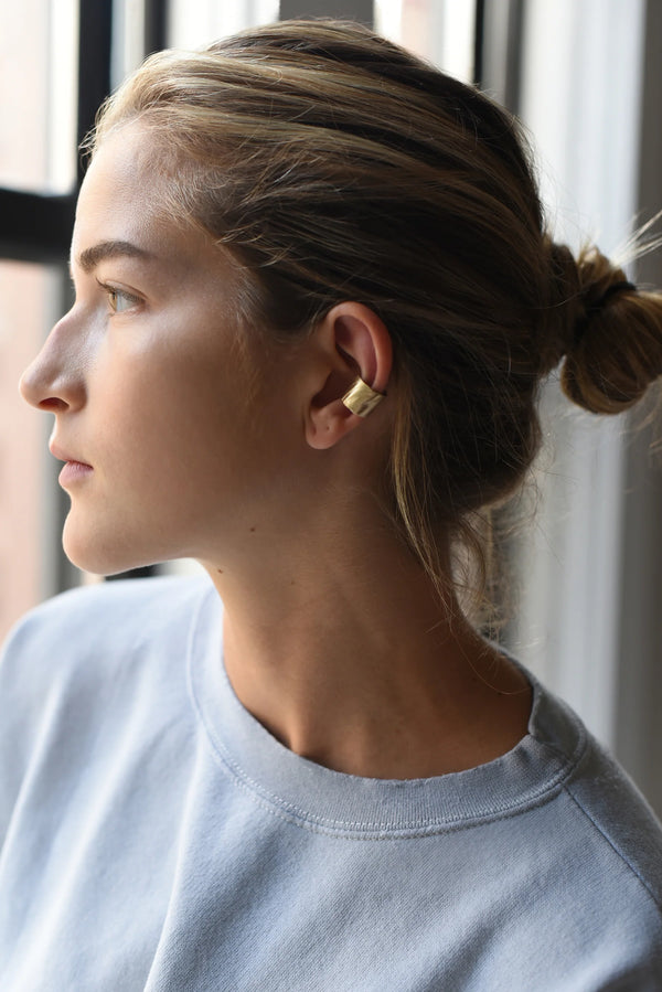 864 Design Brass ear cuff earring minimalist simple shop boston jewelry sowa small business gift shop