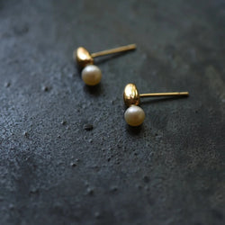 864 Design Brass freshwater pearl small studs earrings Shop boston SoWA boutique gift shop gift store