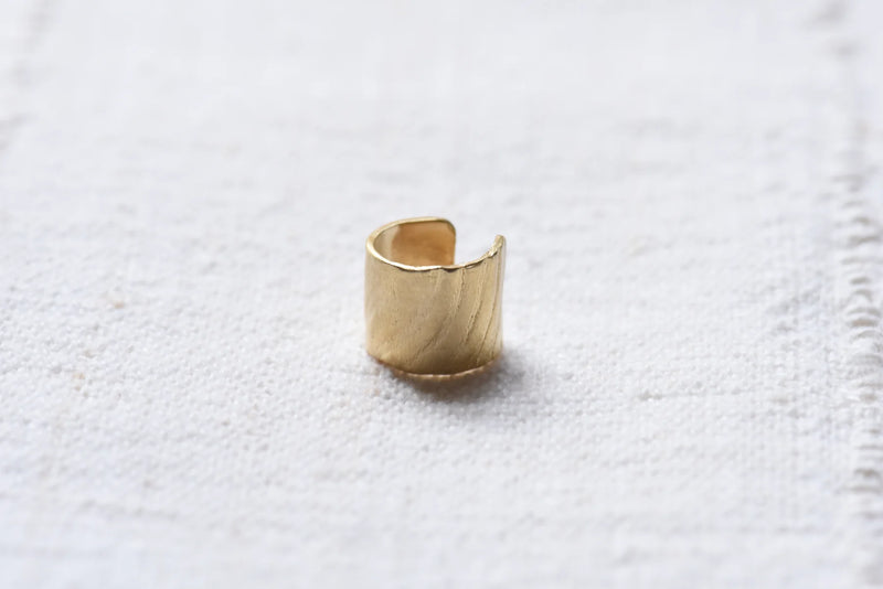 864 Design Brass ear cuff earring minimalist simple shop boston jewelry sowa small business gift shop