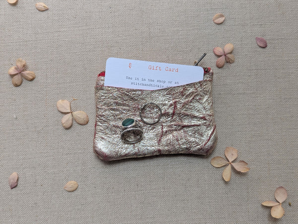 Small Pouches and Wallets - Distressed Gold