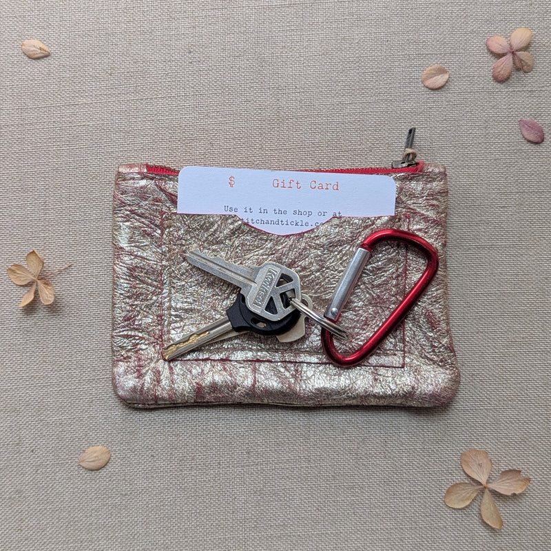 Small Pouches and Wallets - Distressed Gold