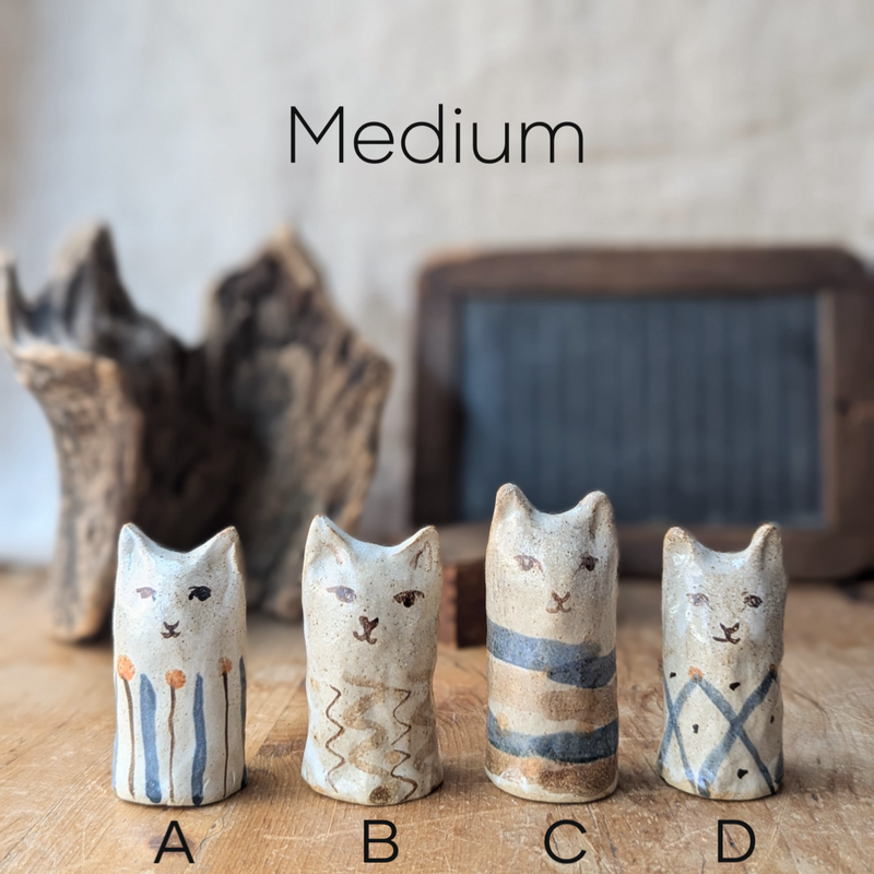 Pinched Ceramic Cats - Multiple Sizes