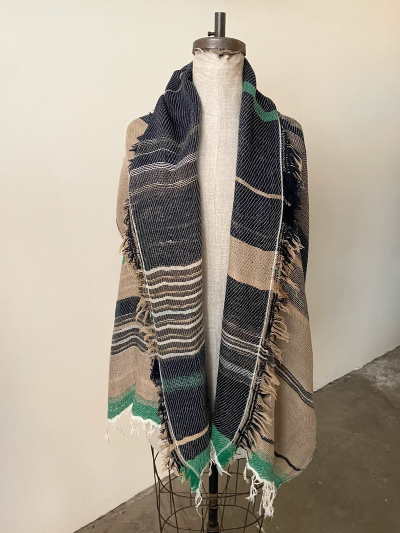Tamaki Niime wool cotton small root shawl scarves Made in Japan Shop Boston