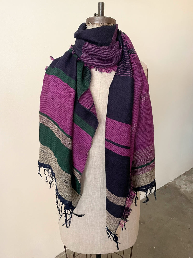 Tamaki Niime wool cotton small root shawl scarves Made in Japan Shop Boston
