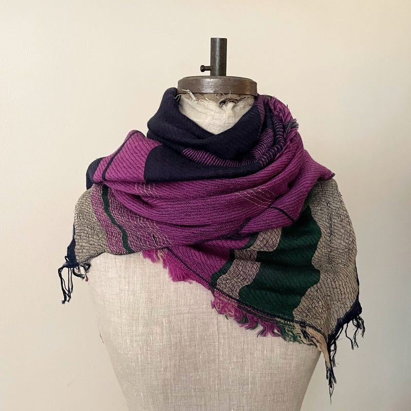 Tamaki Niime wool cotton small root shawl scarves Made in Japan Shop Boston