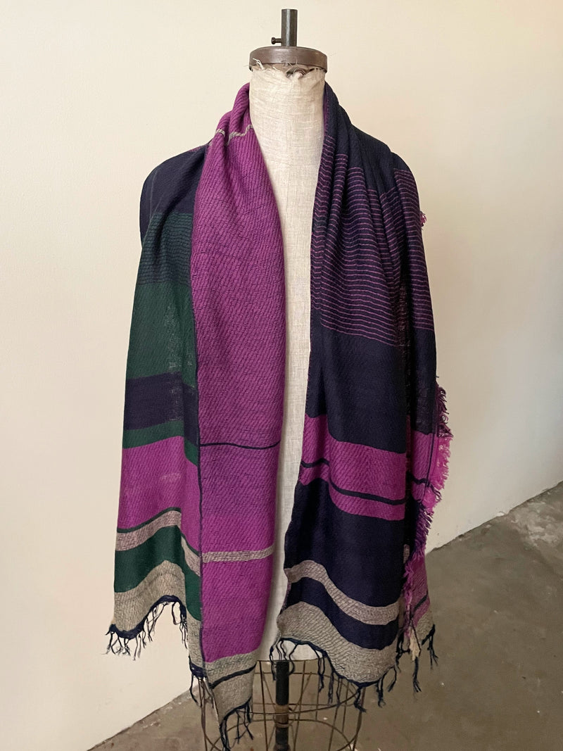 Tamaki Niime wool cotton small root shawl scarves Made in Japan Shop Boston