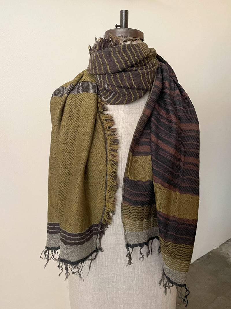 Tamaki Niime wool cotton small root shawl scarves Made in Japan Shop Boston