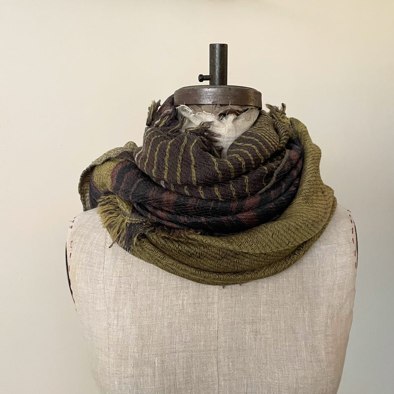 Tamaki Niime wool cotton small root shawl scarves Made in Japan Shop Boston