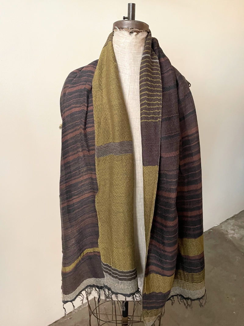 Tamaki Niime wool cotton small root shawl scarves Made in Japan Shop Boston