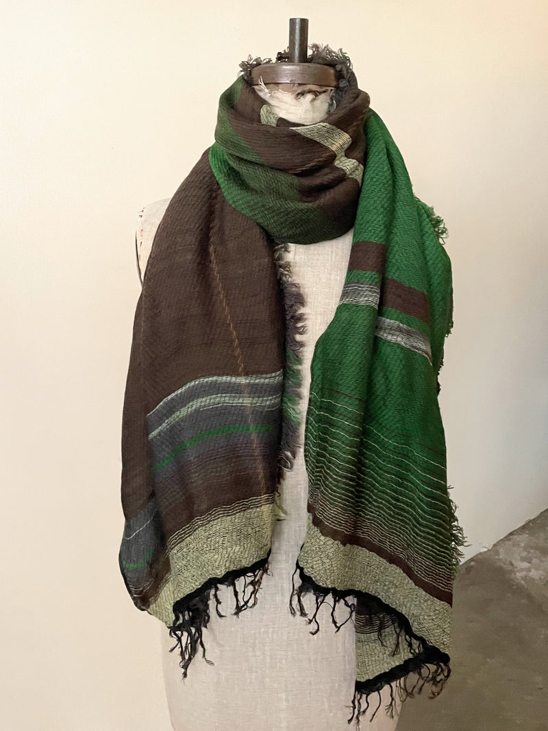 Tamaki Niime wool cotton small root shawl scarves Made in Japan Shop Boston