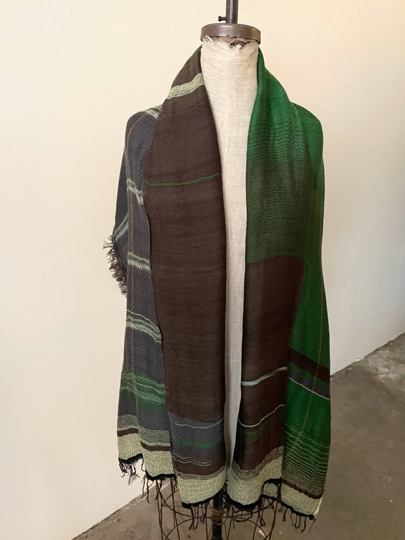 Tamaki Niime wool cotton small root shawl scarves Made in Japan Shop Boston