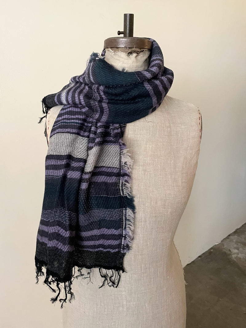 Tamaki Niime wool cotton small root shawl scarves Made in Japan Shop Boston
